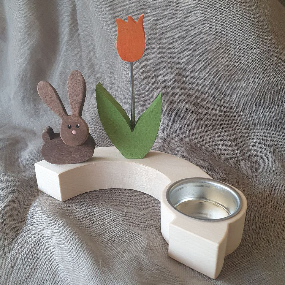 Half-circle tealight holder natural