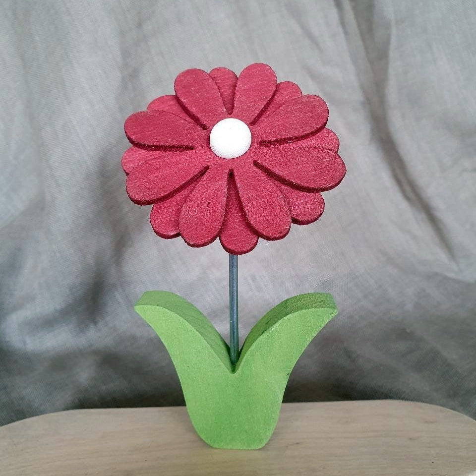 Stecker Gerbera rot-weiß